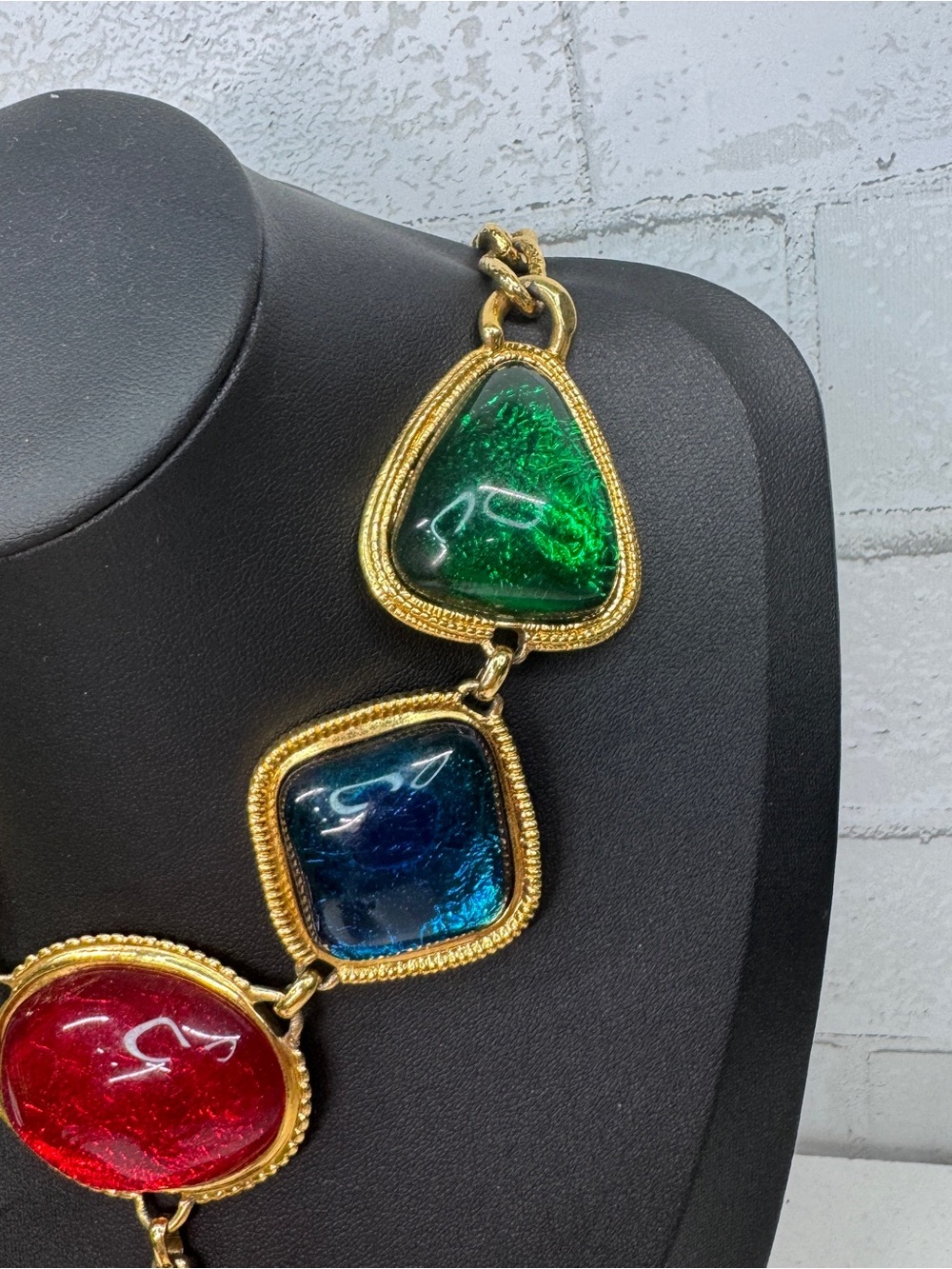 VTG 90s KJL for Avon Kenneth Jay Lane Caprianti Jewel Tone Statement Necklace - Picture 5 of 12